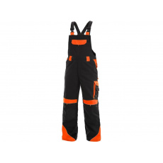 Pracovní kalhoty s laclem SIRIUS Brighton černo/oranžové