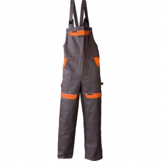 Pracovní kalhoty s laclem COOL TREND šedo-oranžové