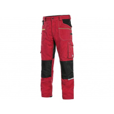 Pracovní kalhoty pas CXS STRETCH, červeno-černé