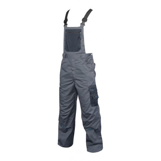 Pracovní kalhoty 4TECH s laclem šedé 170cm