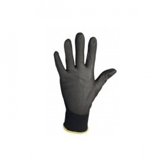 Pracovní rukavice CXS BRITA BLACK, máčené v polyuretanu